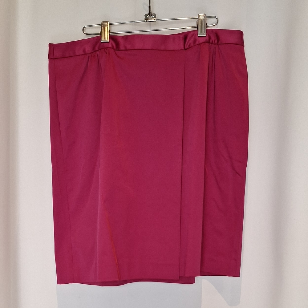 Talbots Charmeuse Pink Skirt Faux Wrap Size 16P. (NWT)
